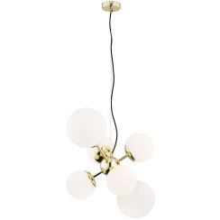 Argon Satelite lampada sospesa 6x15 W ottone-opale 2532