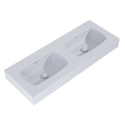 Elita Dimple lavabo 121x46 cm rettangolare a parete-doppio grigio/pietra RE041200027040