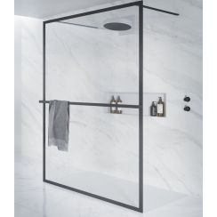 Riho Lucid parete doccia 120 cm nero opaca/vetro trasparente G005031121