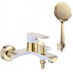 Rea Bloom rubinetto per vasca e doccia a parete bianco-oro REA-B9932