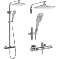 Rea Tom set doccia a parete con termostato con soffione cromo REA-P7100