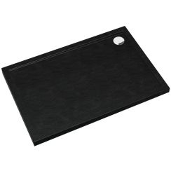 Schedpol Caspar New Black Stone piatto doccia rettangolare con sifone 120x90 cm nero 3.2347/C/ST