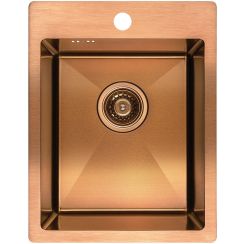 Laveo Marmara lavello in acciaio con sifone 48x37.5 cm rame SAM810A