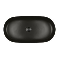 Oltens Hamnes Thin lavabo 80x40 cm ovale da appoggio nero 40321300