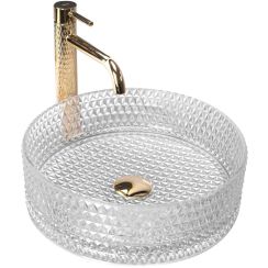 Rea Cristal lavabo 35.5x35.5 cm rotonda da appoggio REA-U9670