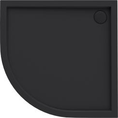 Oltens Superior piatto doccia semicircolare 90x90 cm nero 16002300