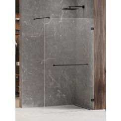 New Trendy Avexa Black parete doccia walk-in 120 cm nero opaca/vetro trasparente EXK-2672