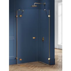 New Trendy Avexa Gold Brushed box doccia 100x80 cm oro spazzolata/vetro trasparente EXK-3860