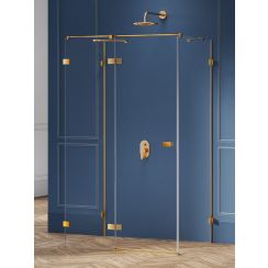 New Trendy Avexa Gold Brushed box doccia 90x80 cm rettangolare oro spazzolata/vetro trasparente EXK-3077