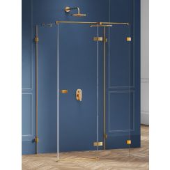 New Trendy Avexa Gold Brushed box doccia 120x70 cm rettangolare oro spazzolata/vetro trasparente EXK-3124