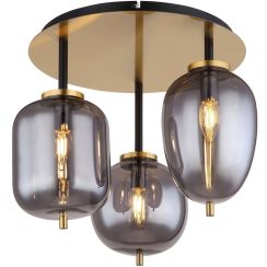 Globo Lighting Blacky I lampada da soffitto 3x40 W ottone-fumé 15345-3DMM