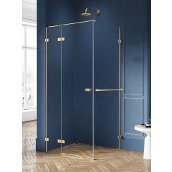 New Trendy Avexa Gold Brushed box doccia 110x90 cm rettangolare oro spazzolata/vetro trasparente EXK-3030