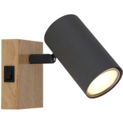 Globo Lighting Robby lampada da parete 1x25 W legno-grafite 57911-1G