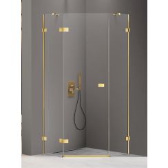 New Trendy Avexa Gold Shine box doccia 80x80 cm oro lucida/vetro trasparente EXK-3840