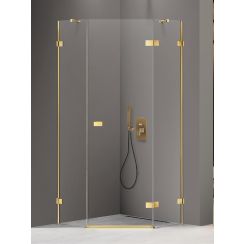 New Trendy Avexa Gold Shine box doccia 80x80 cm oro lucida/vetro trasparente EXK-3841