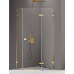 New Trendy Avexa Gold Shine box doccia 100x80 cm oro lucida/vetro trasparente EXK-3847