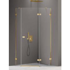 New Trendy Avexa Gold Shine box doccia 100x80 cm oro lucida/vetro trasparente EXK-3850