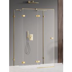 New Trendy Avexa Gold Shine box doccia 90x80 cm rettangolare oro lucida/vetro trasparente EXK-2101