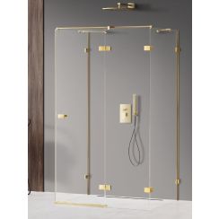 New Trendy Avexa Gold Shine box doccia 110x70 cm rettangolare oro lucida/vetro trasparente EXK-2142