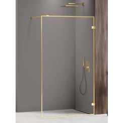New Trendy Avexa Gold Shine parete doccia walk-in 130 cm oro lucida/vetro trasparente EXK-4319