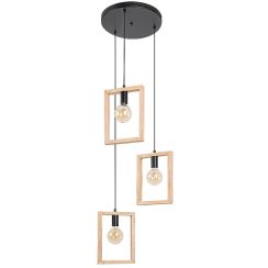 Rabalux Indigo lampada sospesa 3x40 W nero-legno 2293