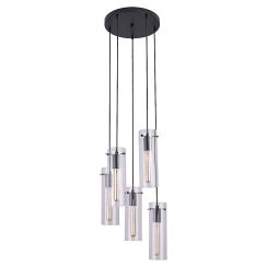 Rabalux Acantha lampada sospesa 5x60 W nero-trasparente 5260