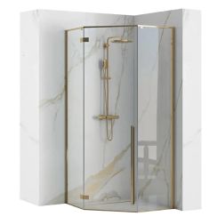 Rea Diamond box doccia 100x100 cm oro lucida/vetro trasparente REA-K6616