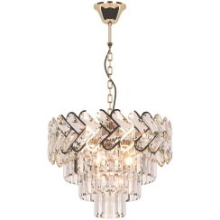 Kaja Toscana Gold lampada sospesa 6x40 W oro-cristallo K-8170