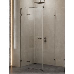 New Trendy Avexa Gunmetal Brushed box doccia 120x120 cm quadrato grafite spazzolata/vetro trasparente EXK-3347