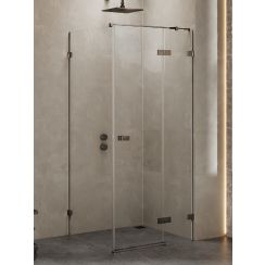 New Trendy Avexa Gunmetal Brushed box doccia 120x80 cm rettangolare spazzolata/vetro trasparente EXK-3373