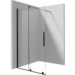 Deante Prizma parete doccia walk-in 120 cm nero opaca/vetro trasparente KTJ_N32R