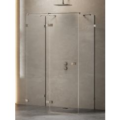 New Trendy Avexa Gunmetal Brushed box doccia 100x100 cm quadrato gunmetal spazzolata/vetro trasparente EXK-3418