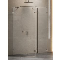 New Trendy Avexa Gunmetal Brushed box doccia 120x90 cm rettangolare spazzolata/vetro trasparente EXK-3459