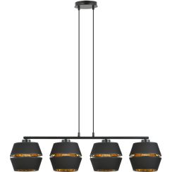 Emibig Piano lampada sospesa 4x15 W nero-oro 1183/4