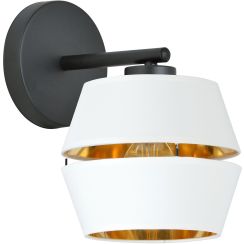 Emibig Piano K1 lampada da parete 1x15 W bianco-nero-oro 1182/K1