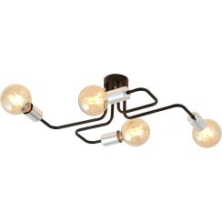 Emibig Veken 4 Silver lampada da soffitto 4x15 W nero-argento 1174/4