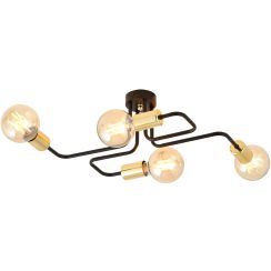 Emibig Veken 4 Gold lampada da soffitto 4x15 W nero-oro 1175/4