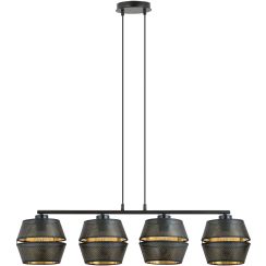 Emibig Malia lampada sospesa 4x15 W nero-oro 1185/4