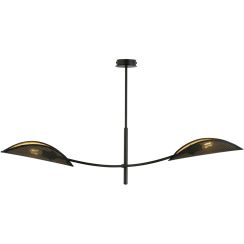 Emibig Lotus lampada da soffitto 2x10 W nero-oro 1106/2