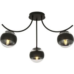 Emibig Boston Stripe lampada da soffitto 3x10 W nero-trasparente 1111/3