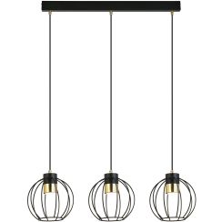 Emibig Ajax lampada sospesa 3x8 W nero-oro 1200/3