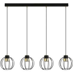 Emibig Ajax lampada sospesa 4x8 W nero-oro 1200/4