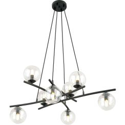 Emibig Essa lampada sospesa x10 W nero-trasparente 1202/8