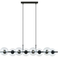 Emibig Rory lampada sospesa x10 W nero-trasparente 1206/8