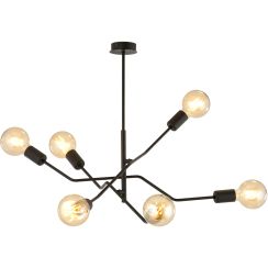 Emibig Frix lampada da soffitto 6x15 W nero 1126/6