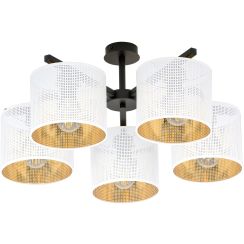 Emibig Jordan lampada da soffitto 5x15 W bianco-nero-oro 1145/5