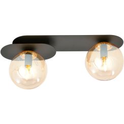 Emibig Plaza lampada da soffitto 2x10 W nero-ambra 1120/2