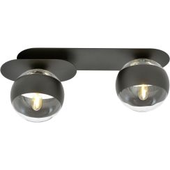 Emibig Plaza Stripe lampada da soffitto 2x10 W nero-trasparente 1121/2