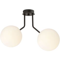 Emibig Nova lampada da soffitto 2x10 W nero-opale 1138/2