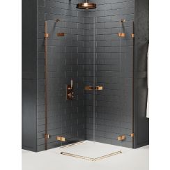 New Trendy Avexa Copper Brushed box doccia 120x100 cm rettangolare rame spazzolata/vetro trasparente EXK-3687